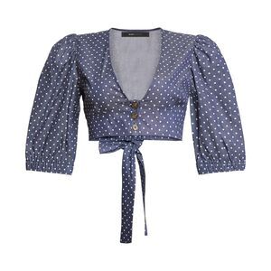 BCBG Womens Printed Crop Top Blouse, NWT